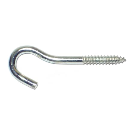 Midwest Fastener 9/64" x 3/8" x 2-1/16" Zinc Plated Steel Screw Hooks 100PK 50985